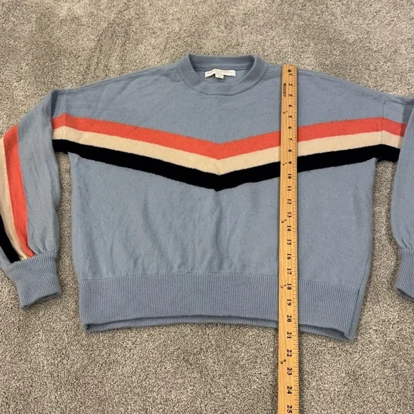 Spiritual Gangster Stripes Blue Block Party Sweater wool cashmere size XS EUC - Picture 8 of 11